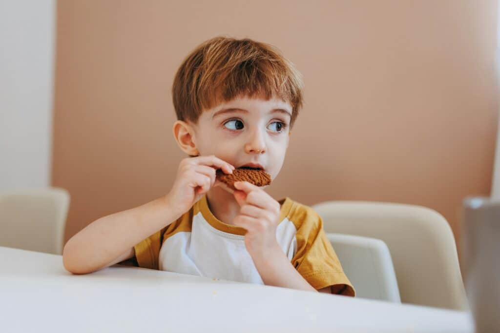 eating disorders in children. A child eating food
